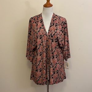LuLaRoe Black and Pink Paisley Jacket